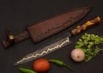 Handmade Beautiful Kitchen Chef Knife 440 C Blade with Leather Sheath - Image 2