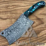 Custom Handmade Damascus Hand Forged 13'' Chef Kitchen Professional Cleaver Knife Tool Meat Chopping Handle With Leather Sheath - Image 2