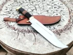 Handmade Hunting Crocodile Dundee Bowie knife for Outdoor and Camping with Brass and Horn handles for best Hand Grip.