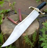 Handmade Hunting Musso Bowie Knife for camping and outdoor 20 inches Carbon Steel with leather sheath - Image 4