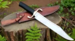 Handmade Hunting Musso Bowie Knife for camping and outdoor 20 inches Carbon Steel with leather sheath